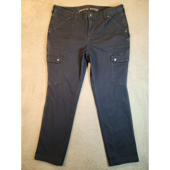 Duluth Trading Co Pants - Duluth Trading Women's Curve Setter Waistband Navy Blue Cargo Pockets Size 18x31